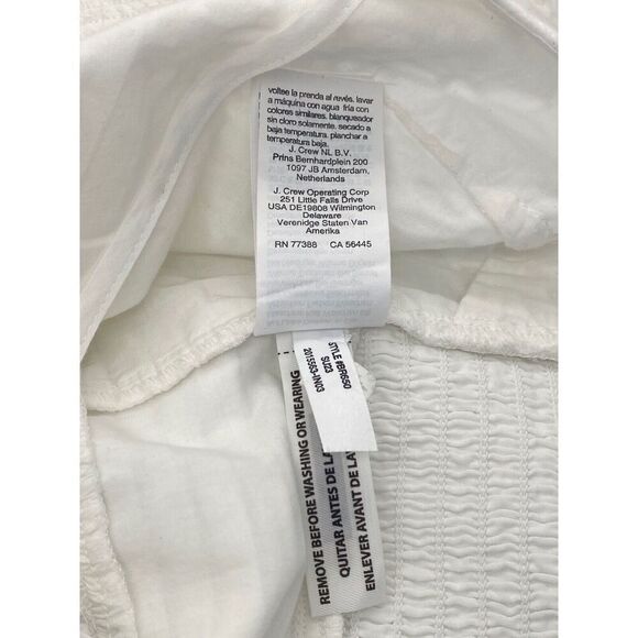 J.Crew NWT White Eyelet Cross Back Smocked Waist Top Size S Feminine Preppy - Picture 9 of 10